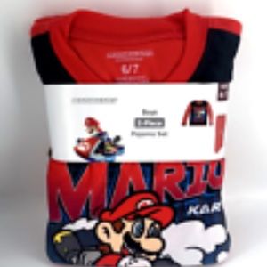 Mario Kart Boys 2-Piece Pajama‎ Set Long Sleeve Top and Bottom Size 6/7 New